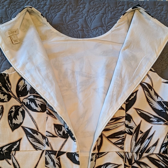 J. Crew Textured Leaf Print Dress - Picture 5 of 9